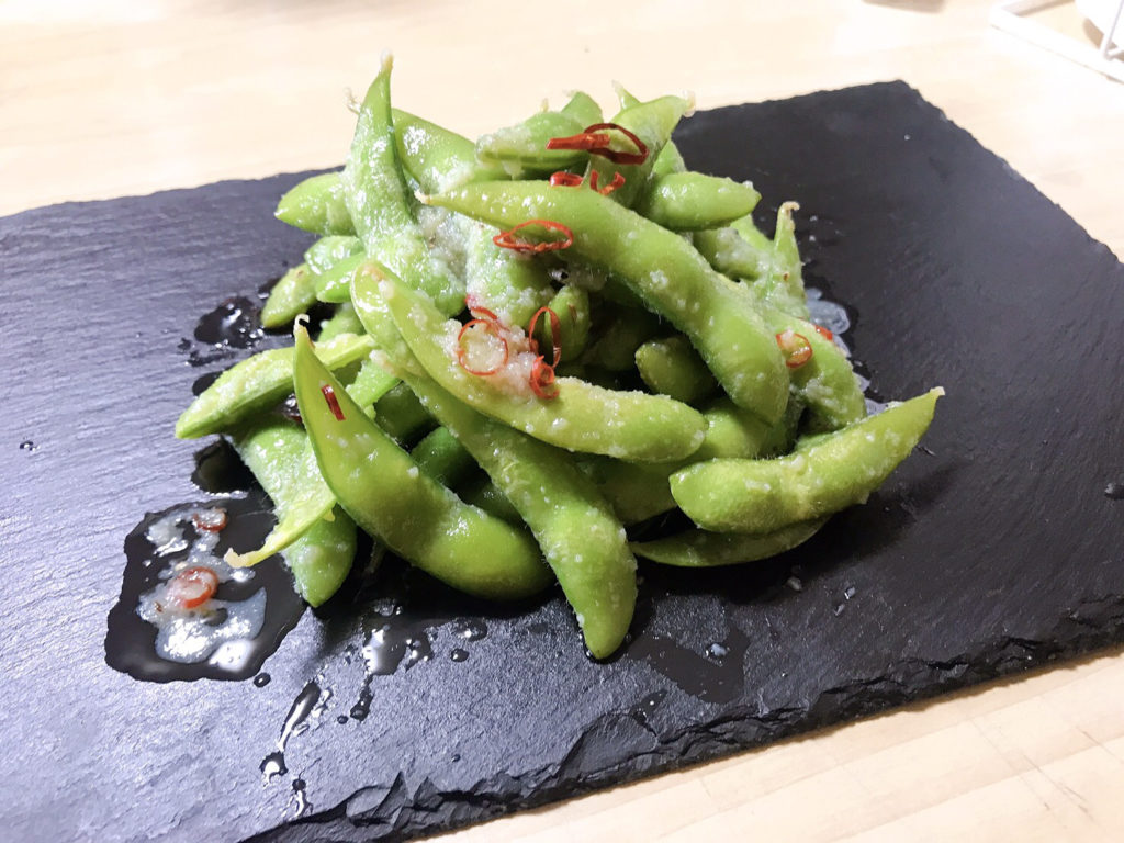 枝豆のペペロンチーノ